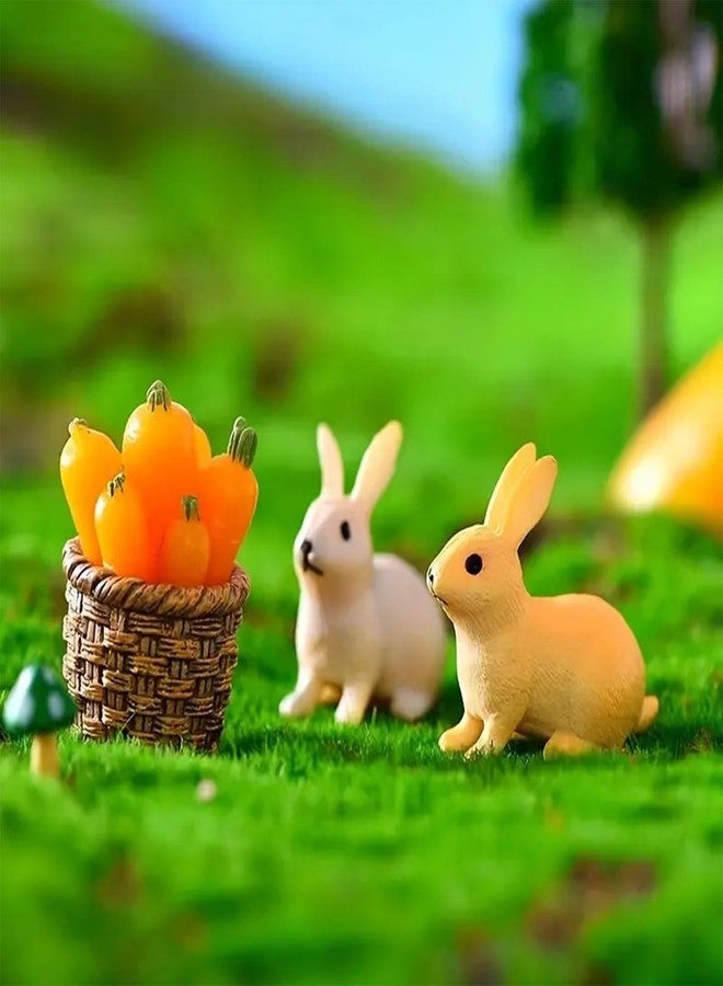 ascension Set of 4 Bunny Figurine Resin Running Rabbit Figurine Rabbit Doll for Home Fairy Garden Dollhouse Decoration Animals Miniature Crafts for Kids Gifts - Image 3